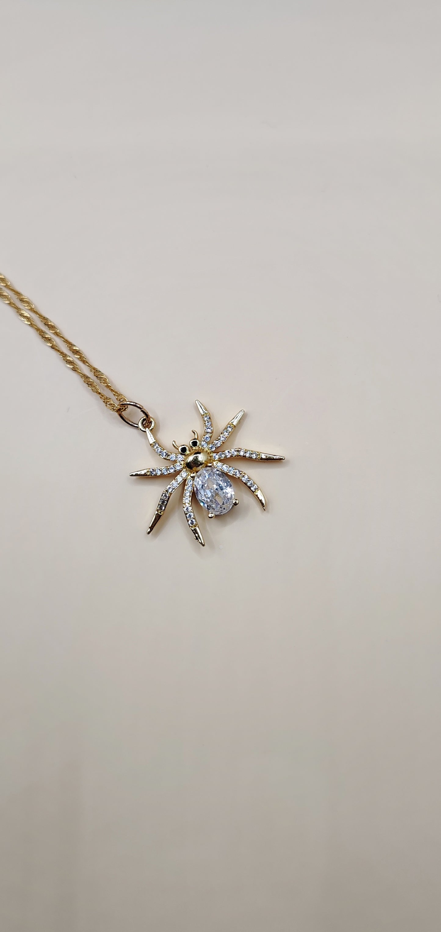 Collar Araña Dorado con Zirconias – Chapa de Oro 14K