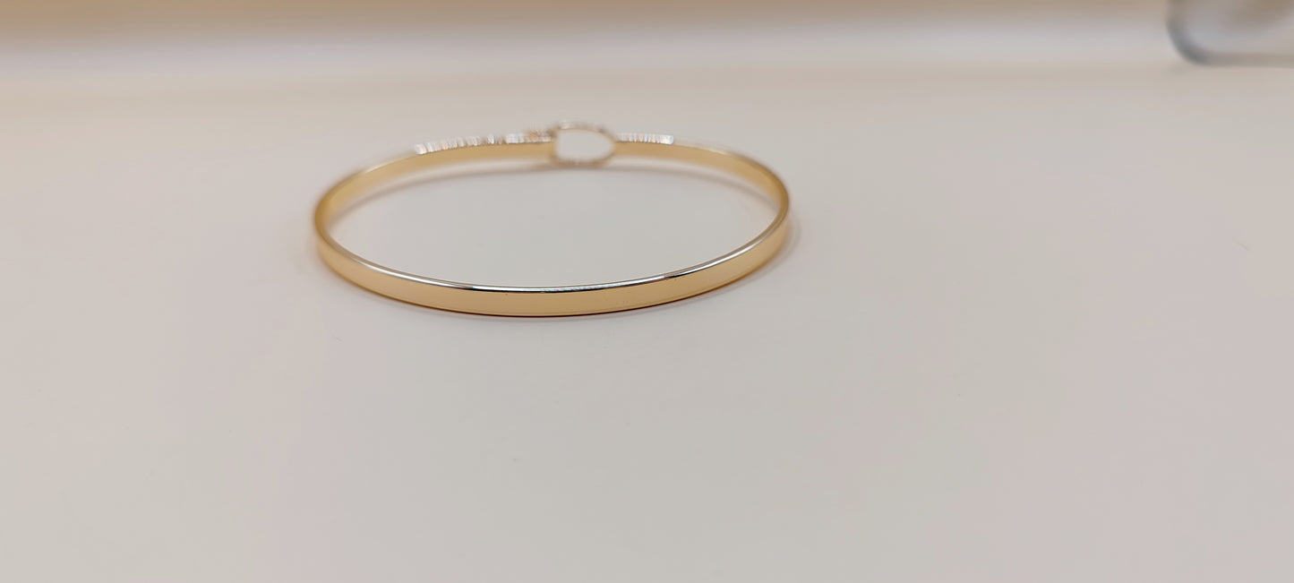 Pulsera Rígida Minimalista – Chapa de Oro 14K