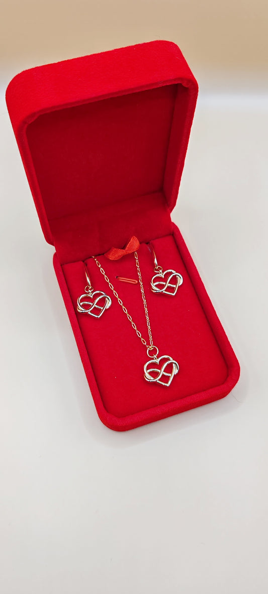 Set Corazones Infinito – Collar y Aretes