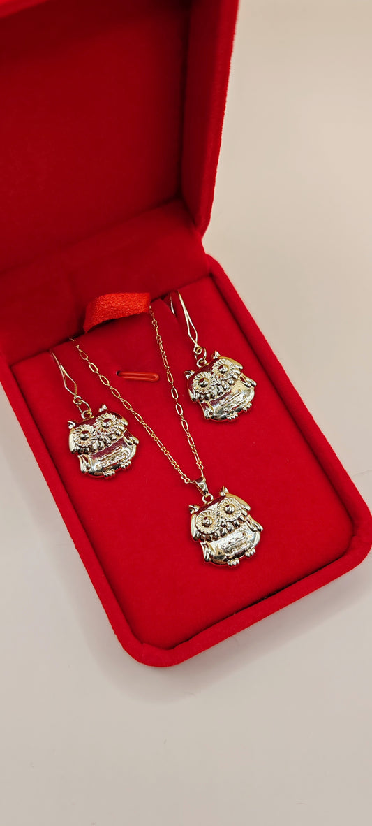 Set Búhos – Collar y Aretes