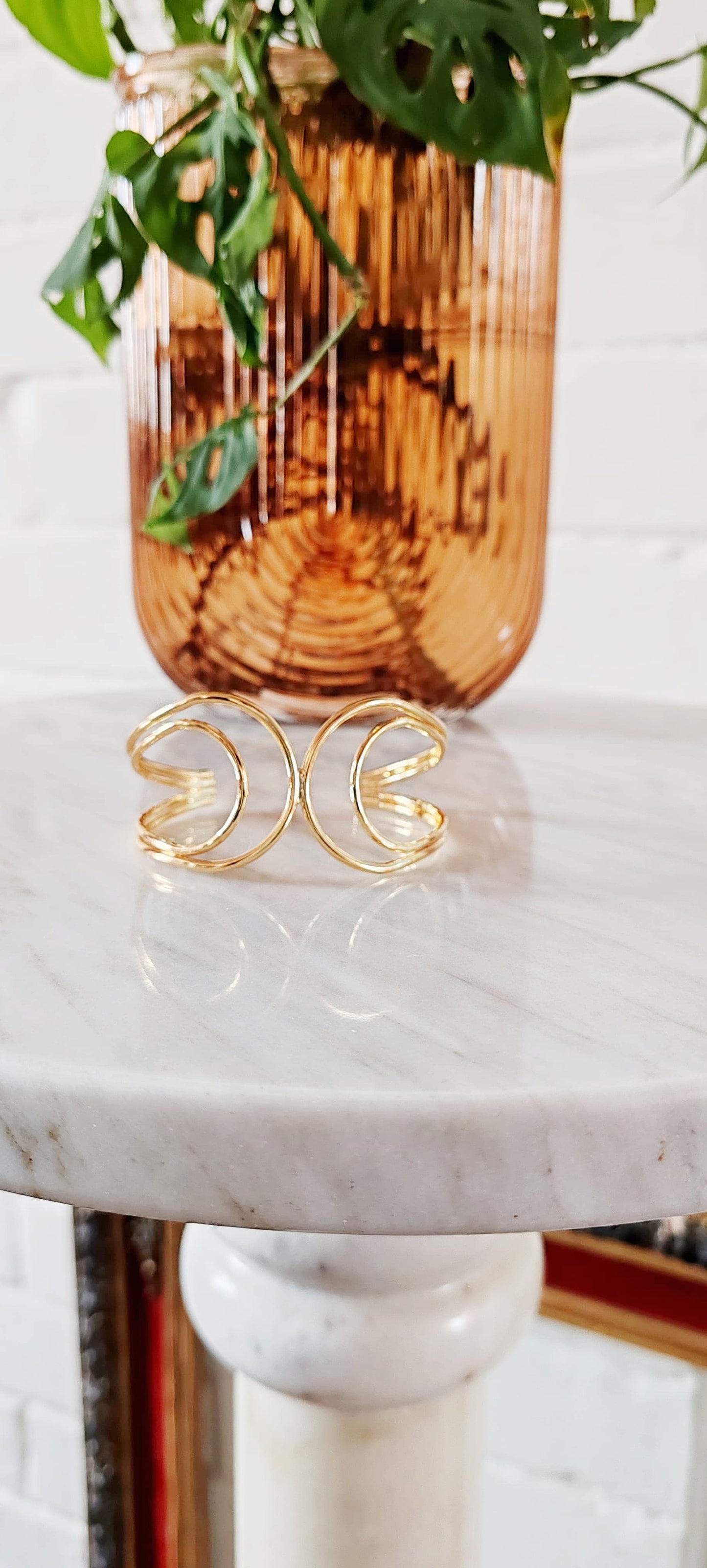 Brazalete Luna Doble - Chapa de oro 14k