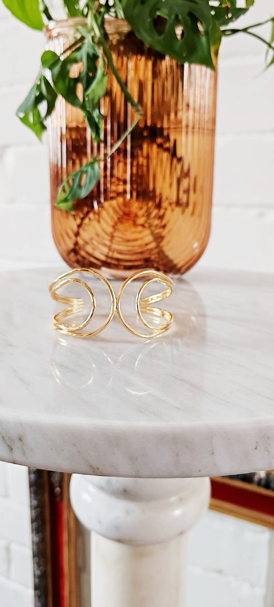 Brazalete Luna Doble - Chapa de oro 14k