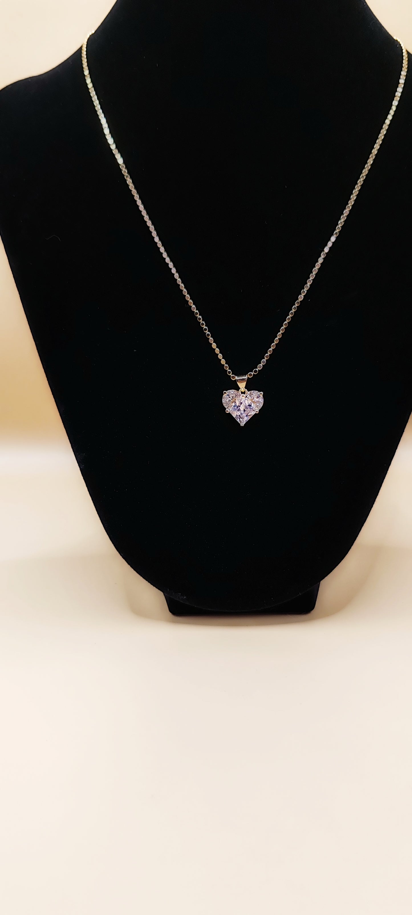 Collar Corazón de Zirconia Brillante – Chapa de Oro 14K
