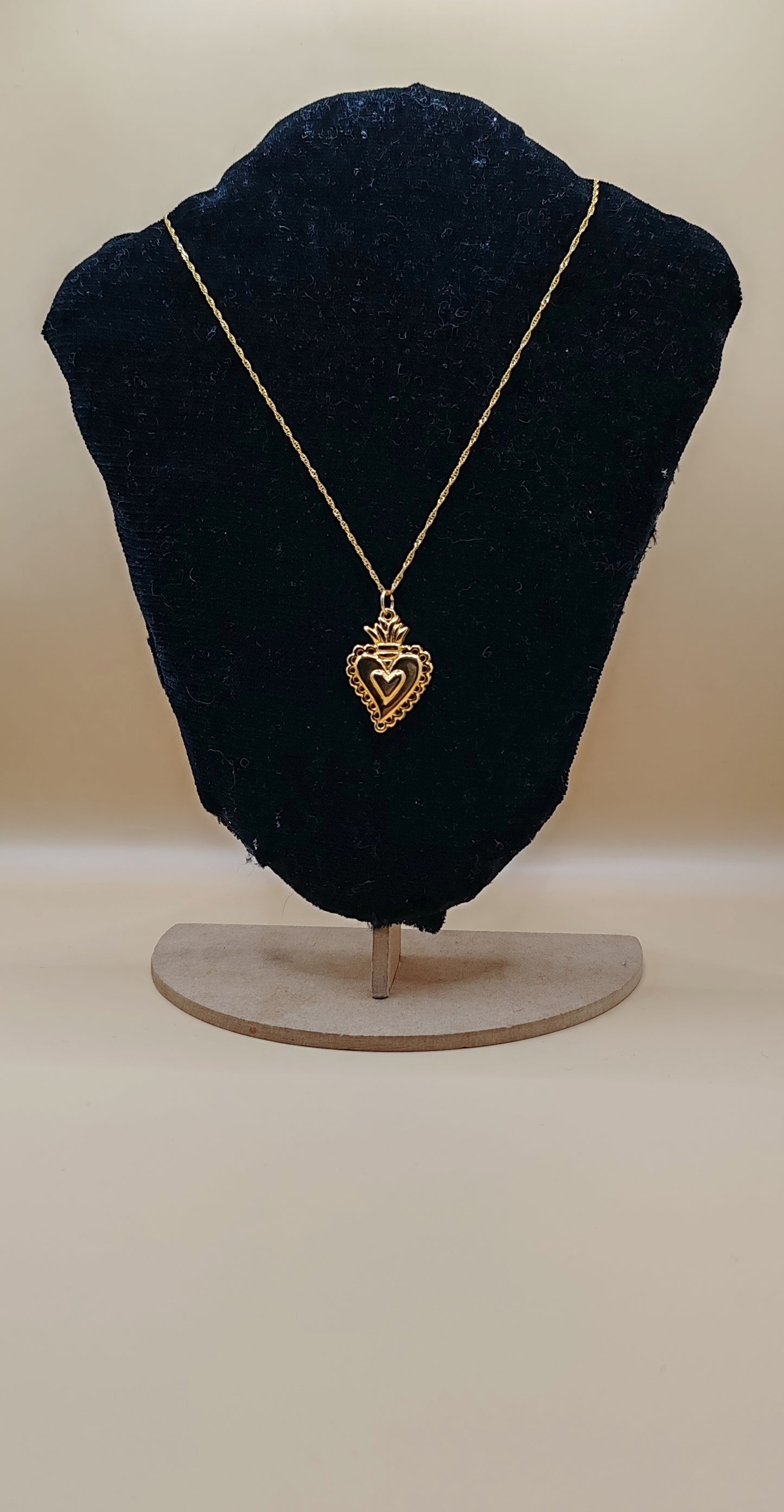 Collar Corazón Doble Romántico – Chapa de Oro 14K