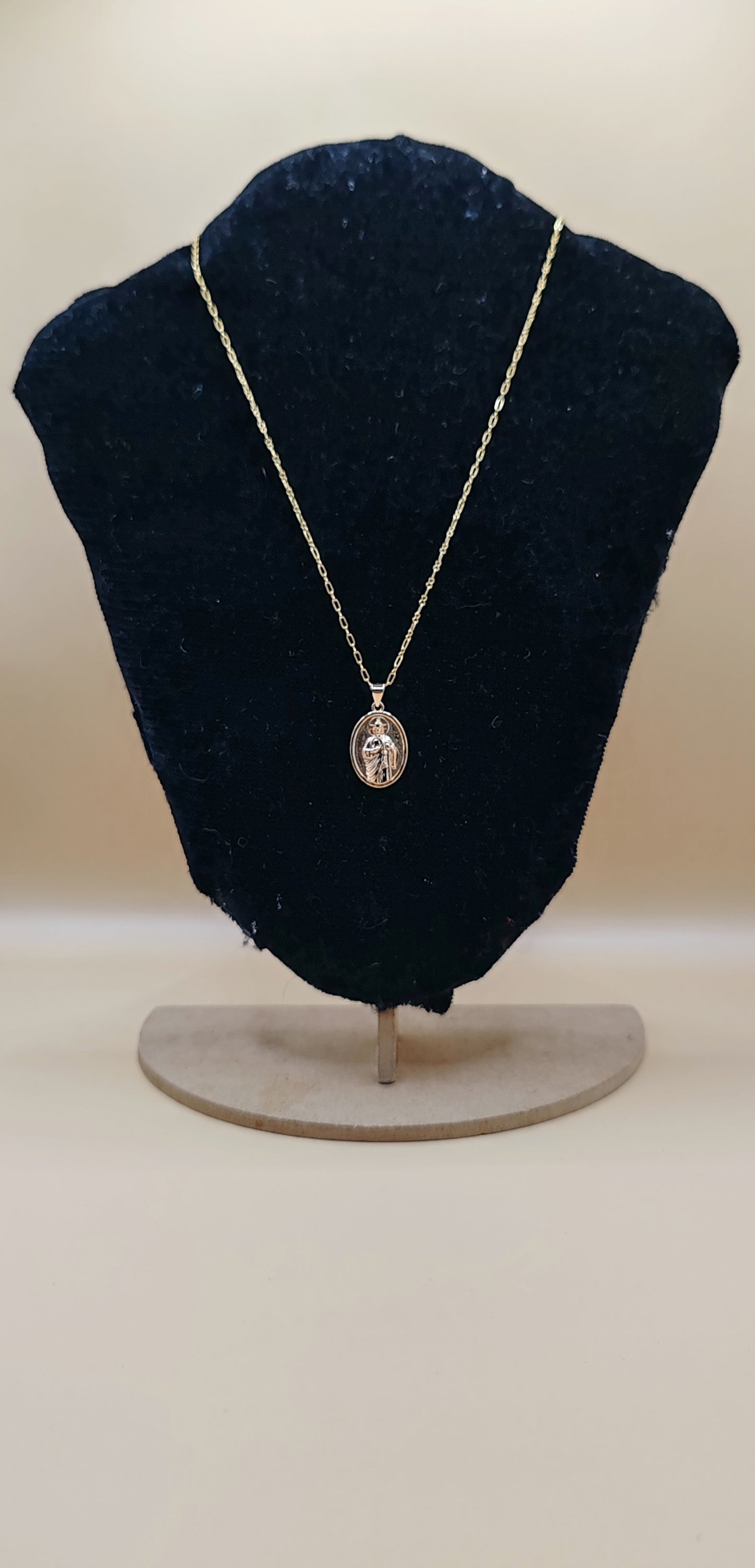 Collar con Medalla de San Judas Tadeo - Chapa de Oro 14k