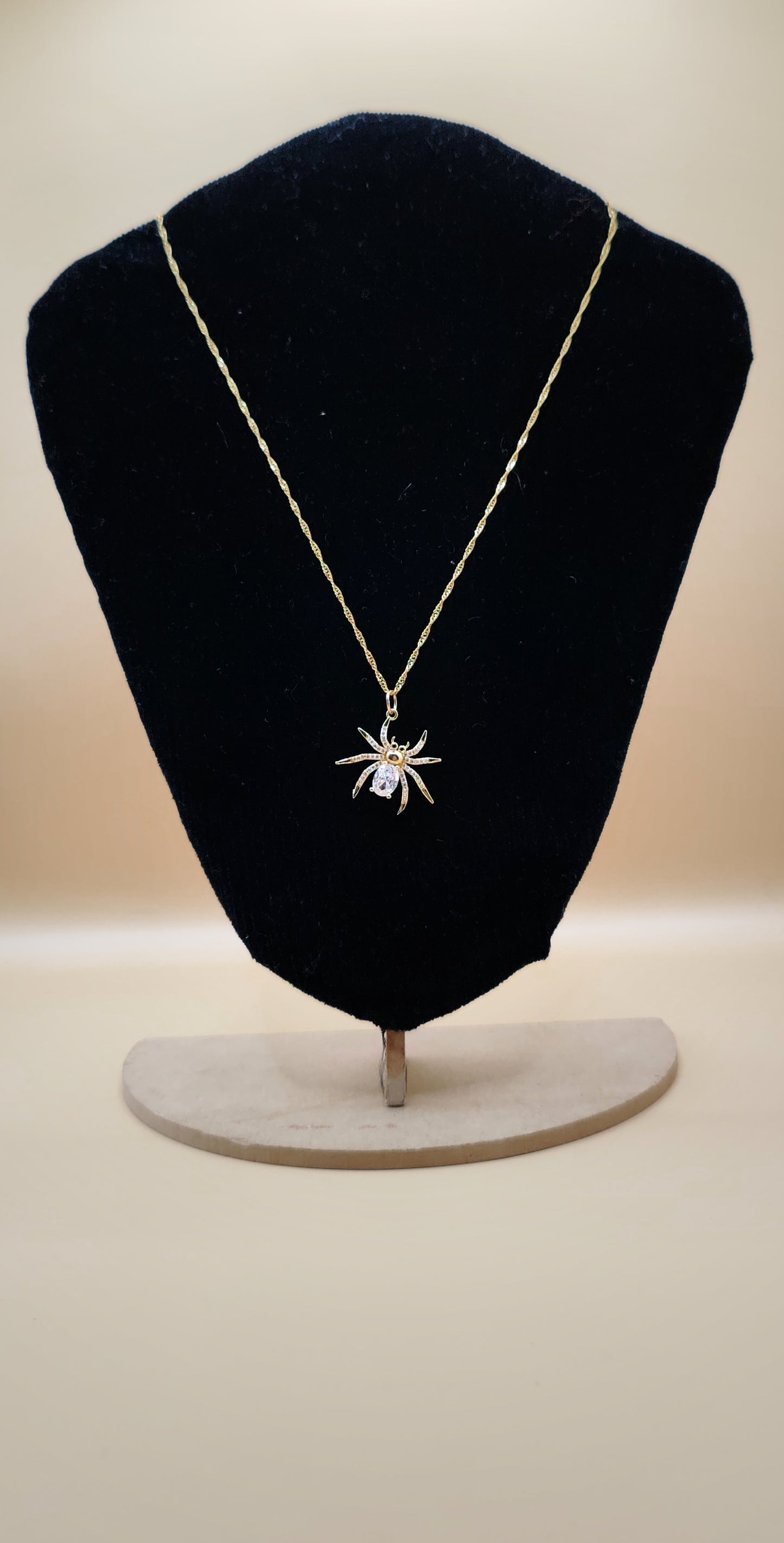 Collar Araña Dorado con Zirconias – Chapa de Oro 14K