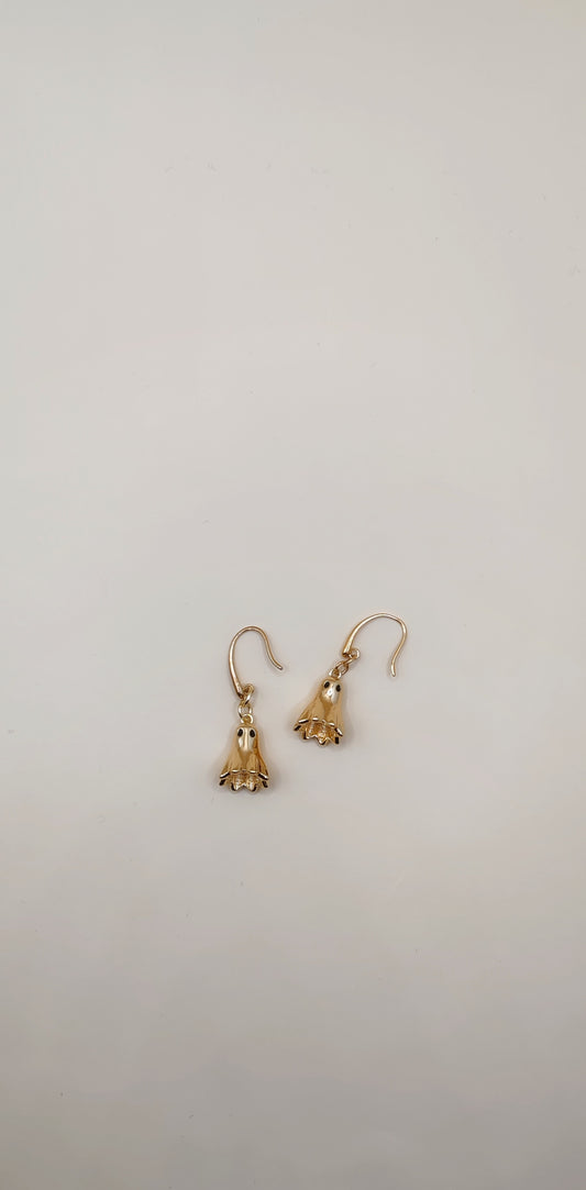 Aretes Fantasmita Dorado Minimal – Chapa de Oro 14K
