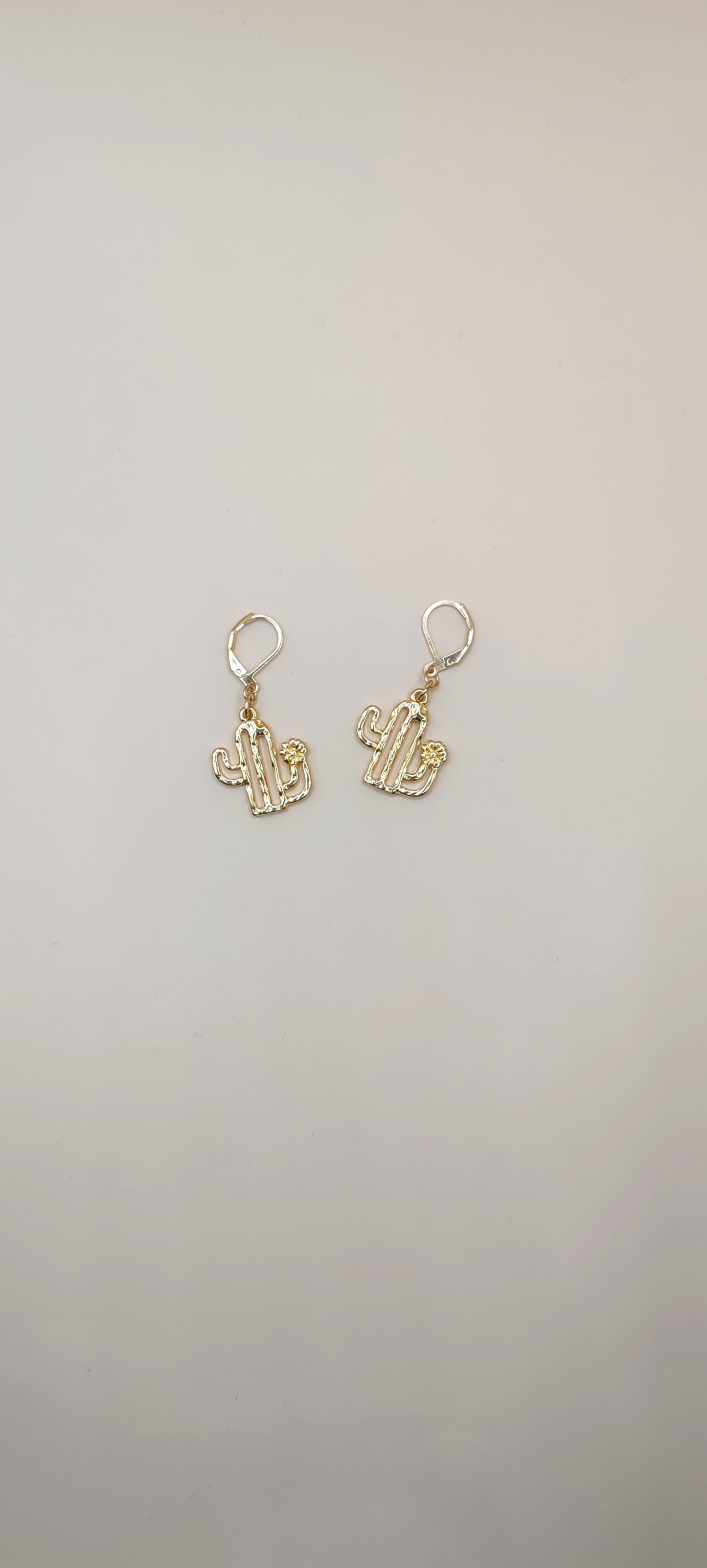Aretes Cactus Delicados – Chapa de Oro 14K