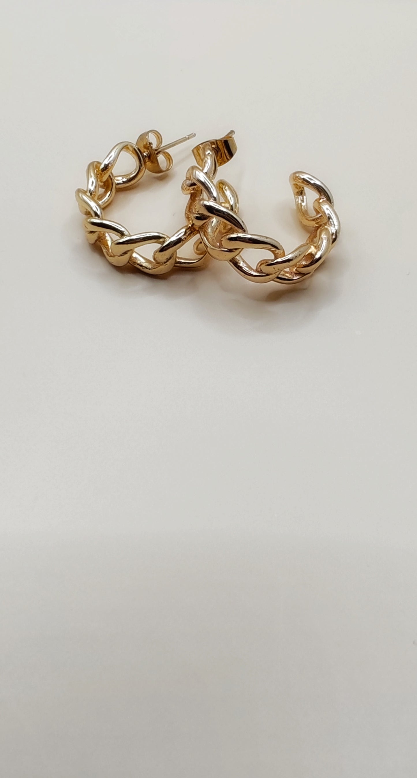 Aretes de Eslabón Grueso – Chapa de Oro 14K