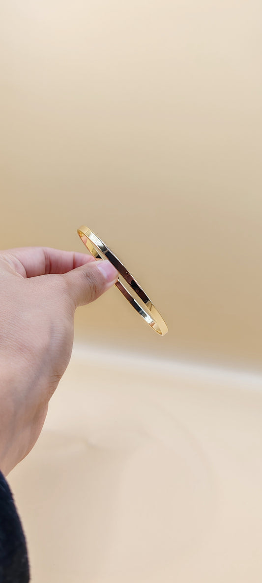 Pulsera Rígida Minimalista – Chapa de Oro 14K
