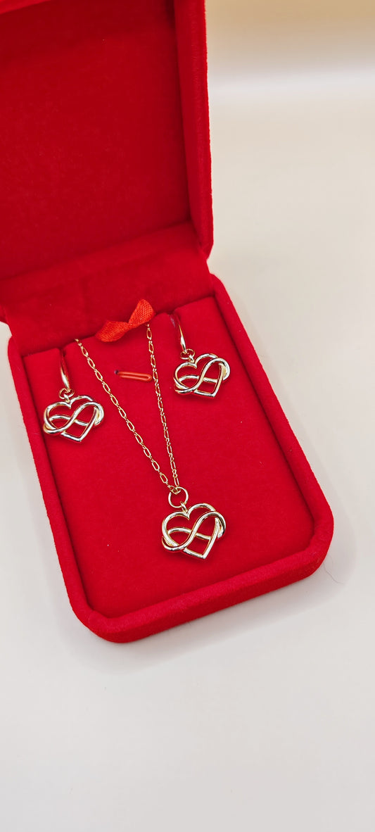 Set Corazones Infinito – Collar y Aretes