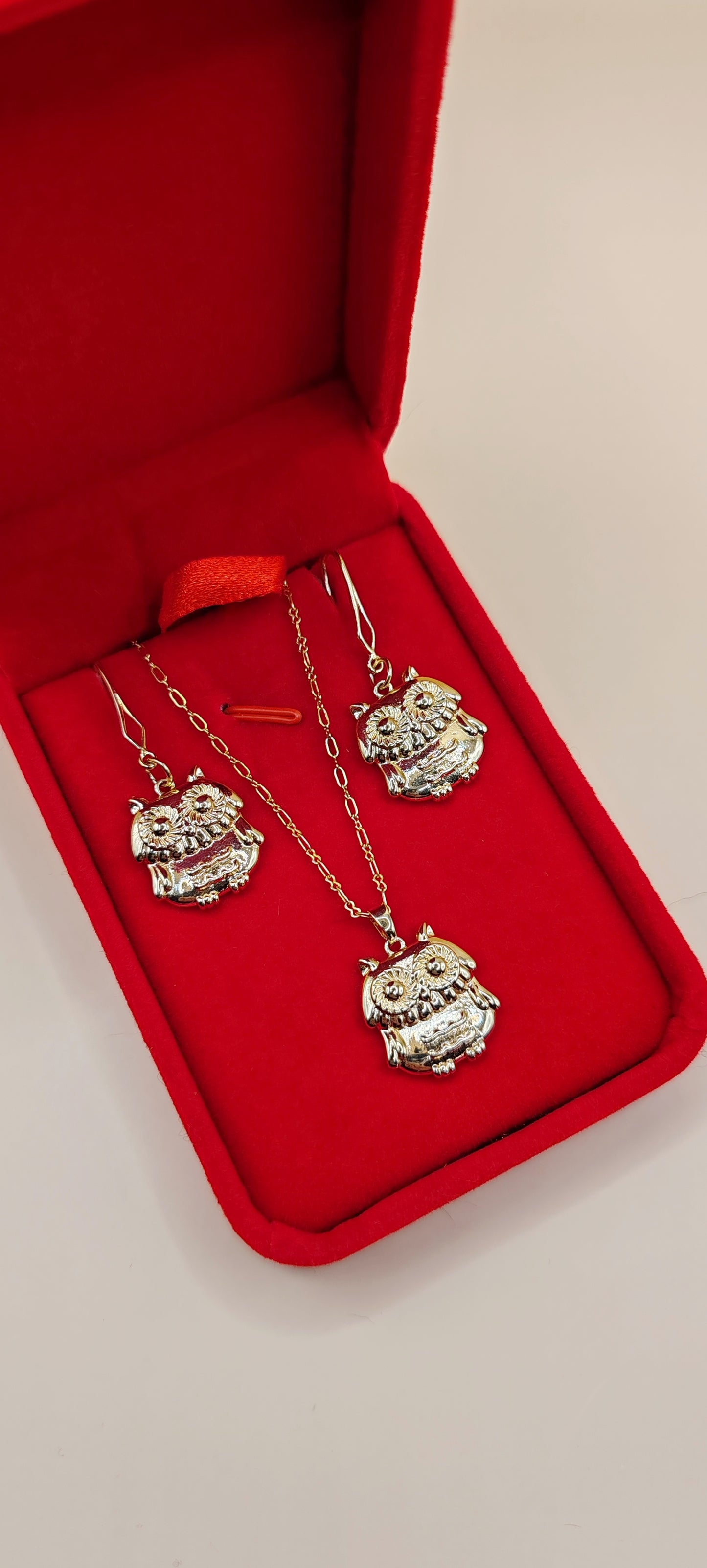 Set Búhos – Collar y Aretes
