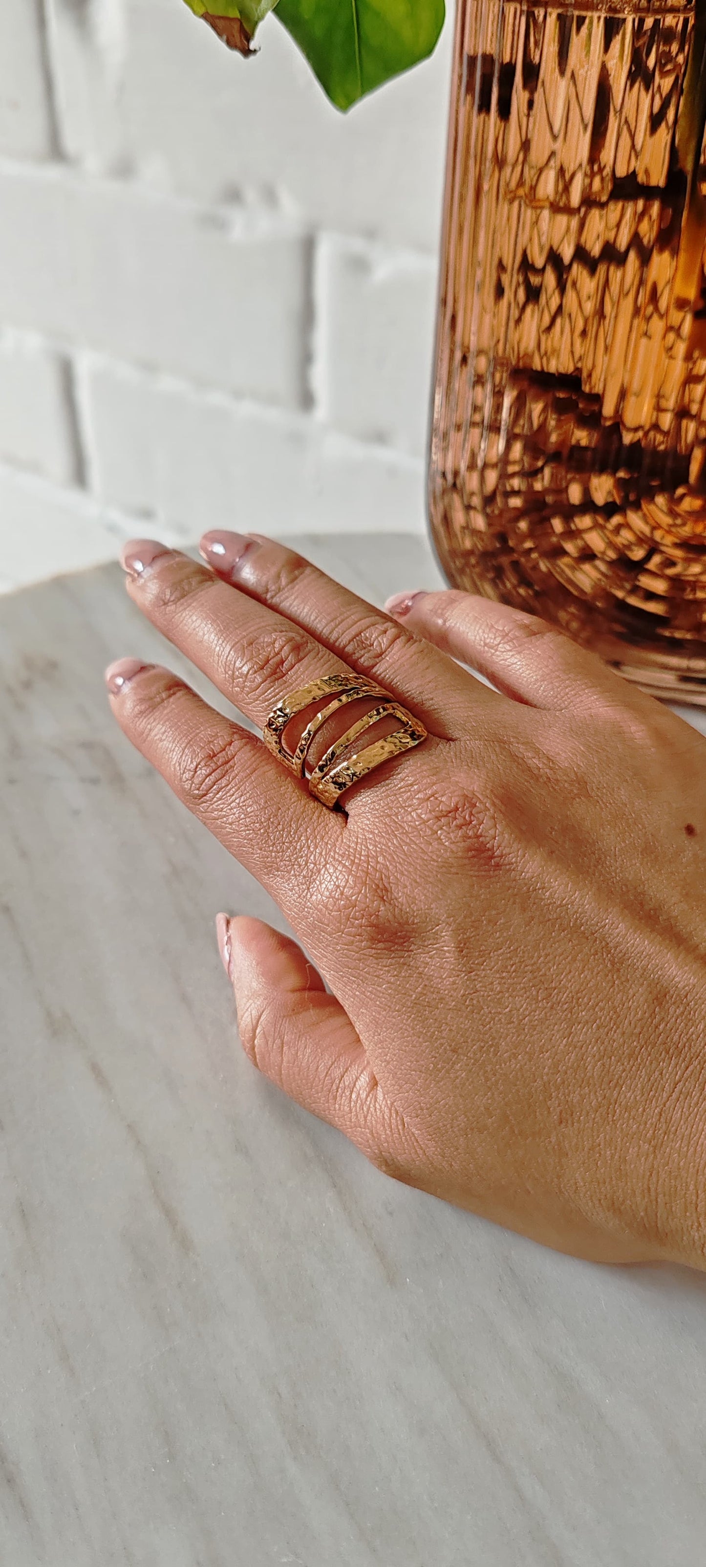 Anillo Ondas Doradas