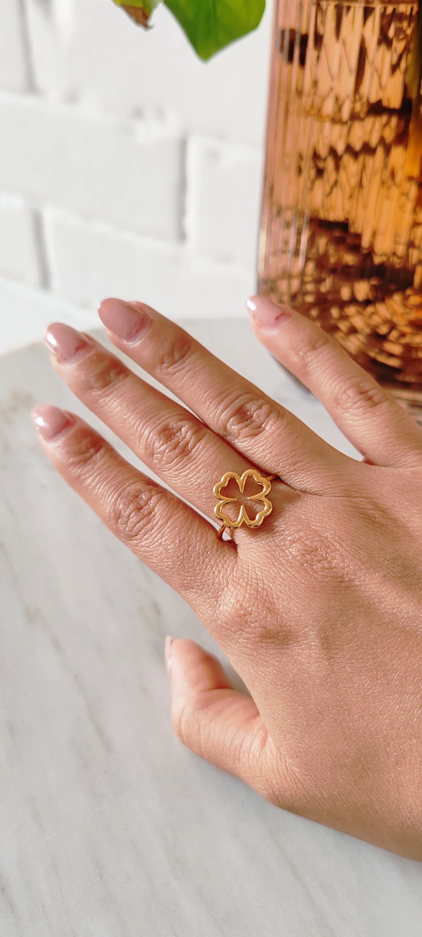 Anillo Trébol Dorado