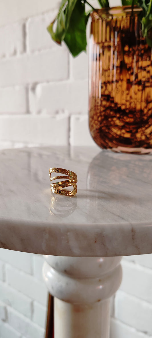 Anillo Ondas Doradas