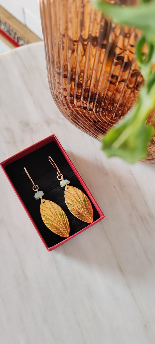 Aretes Hoja Dorada
