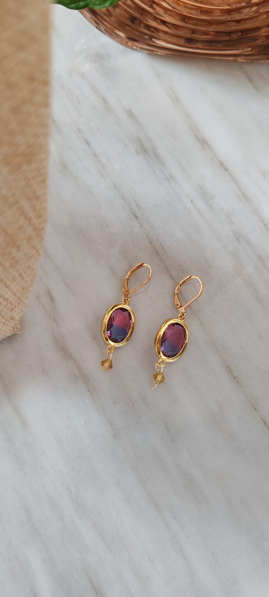 Aretes Cristal Violeta