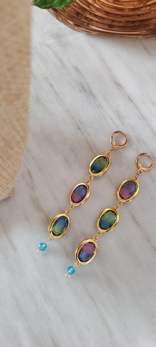 Aretes Cristales Multicolor