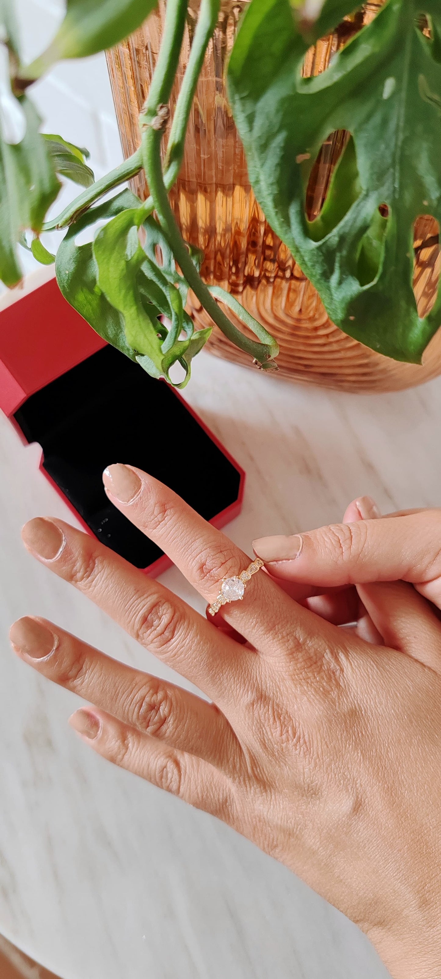 Anillo Clásico con Zirconia Central